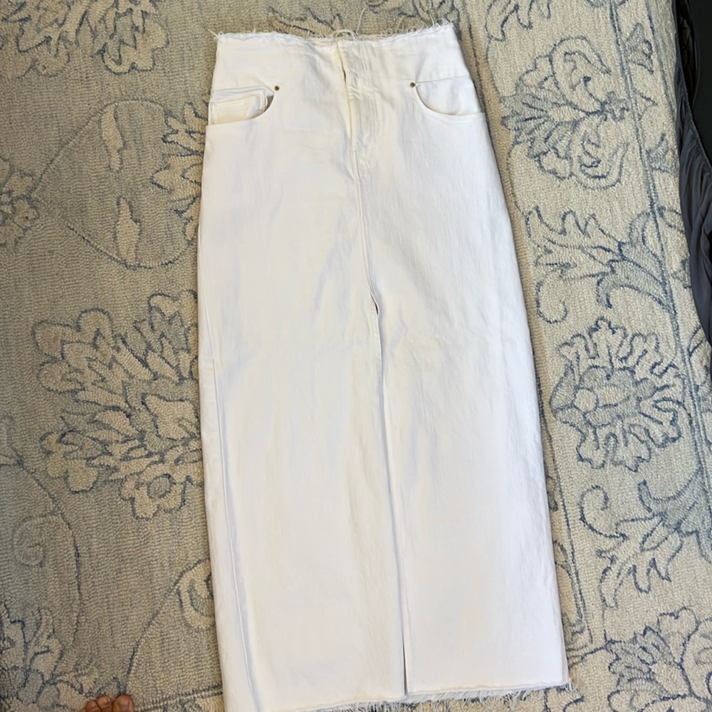 FRAME white denim skirt 30